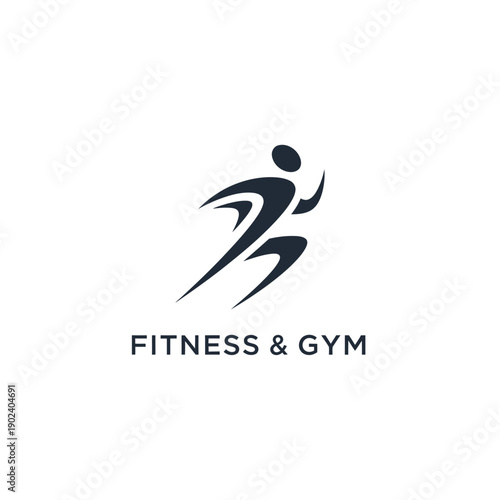 Dynamic Fitness Logo Representing Active Lifestyle and Gym Activities