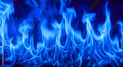 Full frame burning blue flames fire