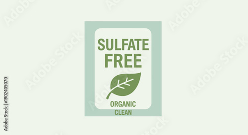 Organic sulfate free label with green leaf icon for natural products.