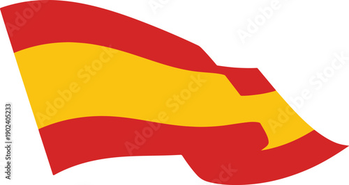 Waving spanish flag illustration on white background