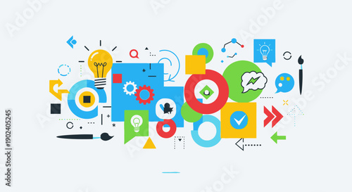 Abstract colorful digital illustration representing technology and innovation concepts.