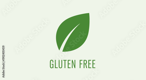 Green leaf icon symbolizing gluten free food and healthy dietary choice.