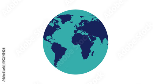 Stylized World Map Globe Illustration on White Background