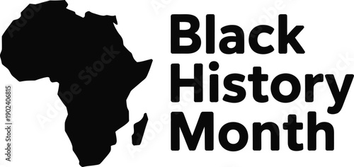 Black history month graphic featuring the continent of africa silhouette
