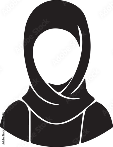 Muslim Woman Wearing Hijab Vector Icon