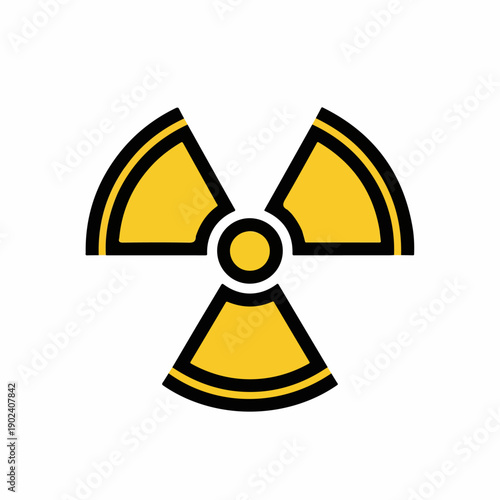 Universal radiation hazard symbol, indicating danger and radioactive materials.