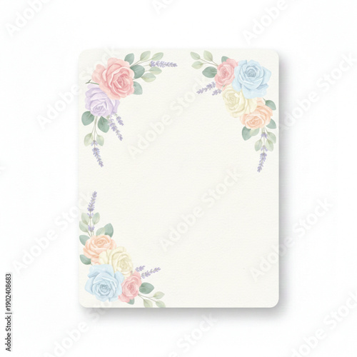 Wedding Invitation Card with Floral Decor Vector