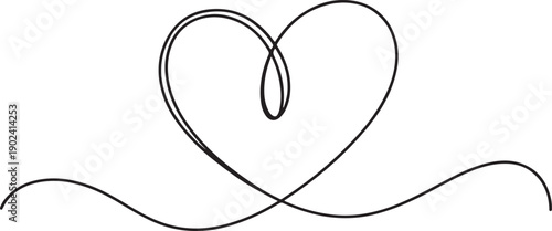 Heart. love symbol. Love heart vector, continuous one line drawing.