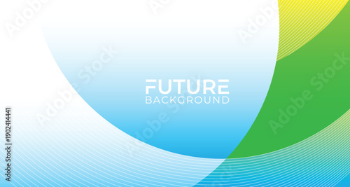 Abstract white digital dynamic wave background. Futuristic hi-technology concept with blue green yellow color. Business banners, flyers, and presentations. Vector illustration