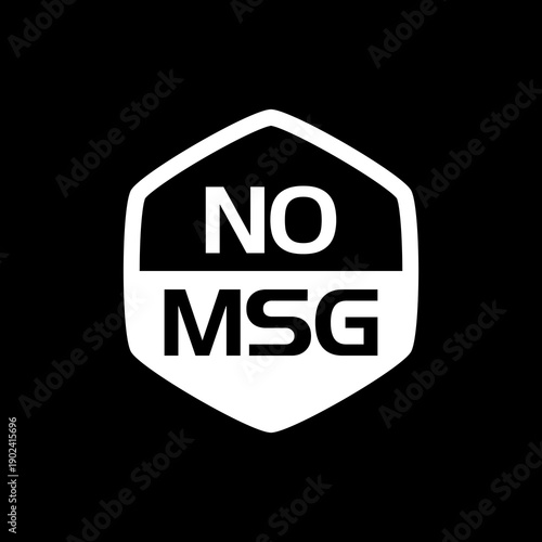 No MSG sign icon isolated on black background