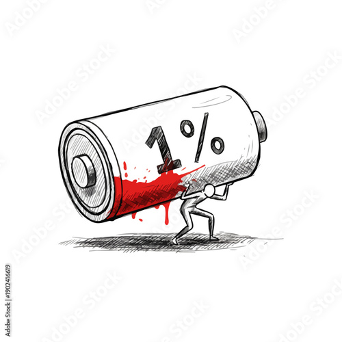 Man struggling to hold leaking battery.