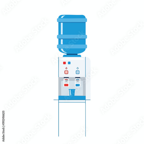 Office Water Cooler Machine Illustration