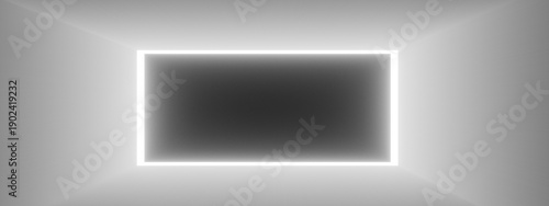 Canvas-taulu Glowing white rectangular frame light leaks overlay with soft radial rays and mi