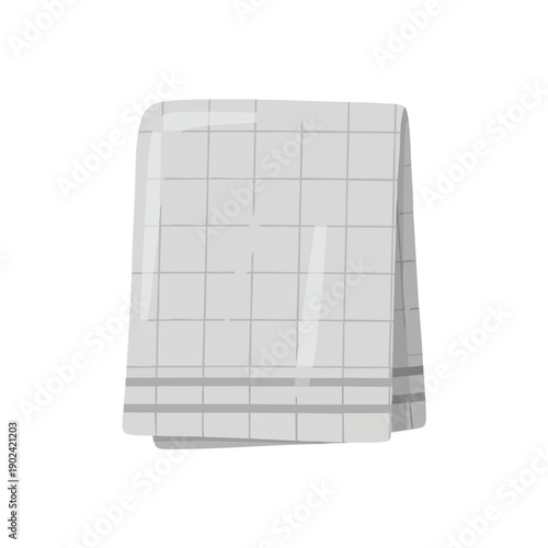 White Grid Pattern Towel on White Background