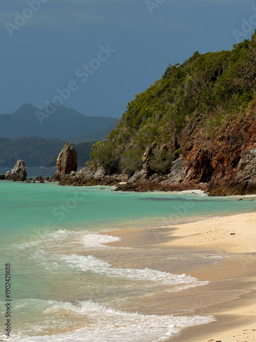 Phillipines white sand beach with crystal blue water