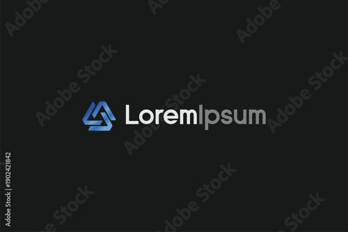 Abstract triangle shape fintech logo template vector image