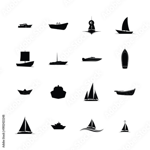set of sailing boats