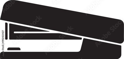 Black and white stapler in flat style office tool