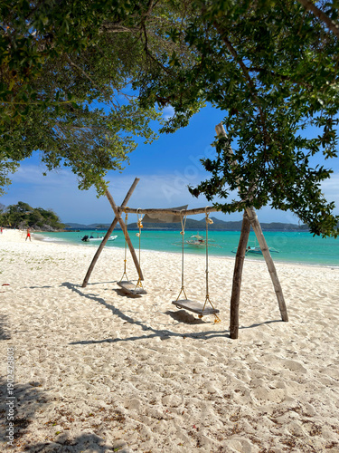 Phillipines white sand beach with crystal blue water