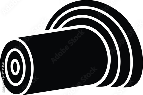 silhouette rolled paper scroll icon unrolling material graphic element vector design