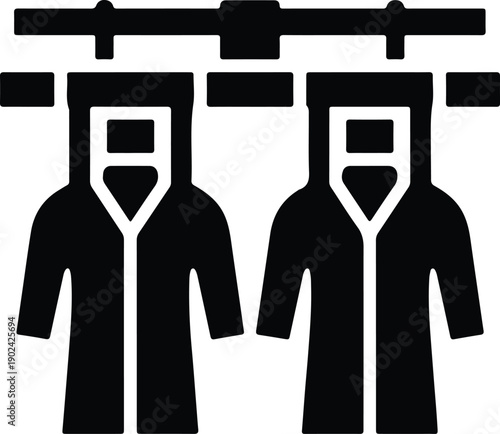 silhouette workers in protective suits with overhead structure professional industrial vector design