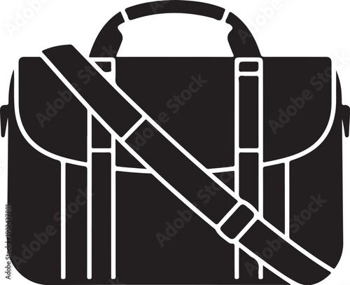 Black briefcase with shoulder strap messenger bag satchel