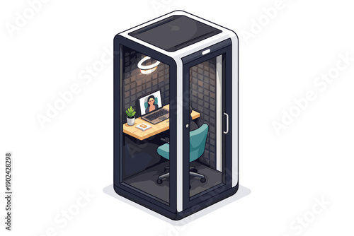 Modern soundproof office pod for focused remote work and video calls