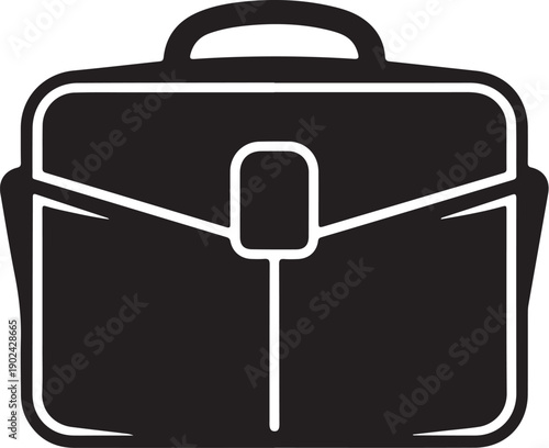 Black briefcase with white outline luggage business