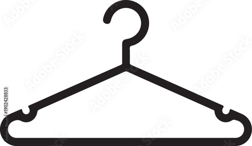 Black clothes hanger on white background garment hanger