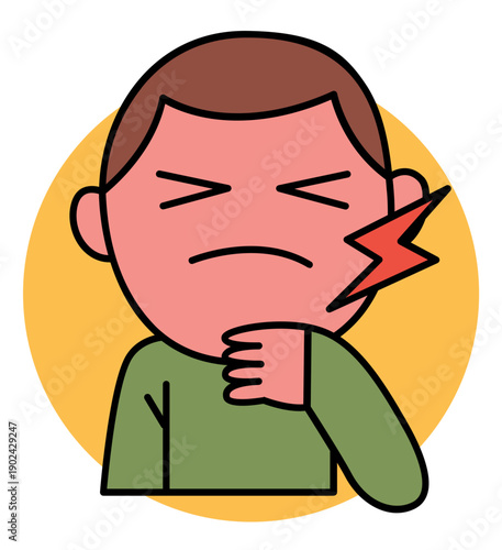 An image of throat soreness cartoon character