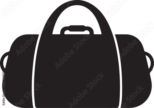 Black duffel bag with handles and strap luggage travel