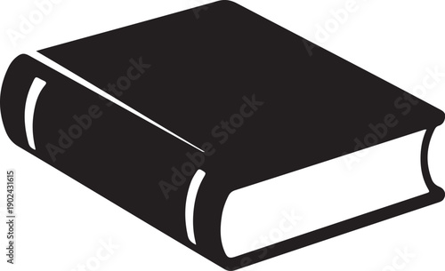 Black hardcover book with white spine and edges