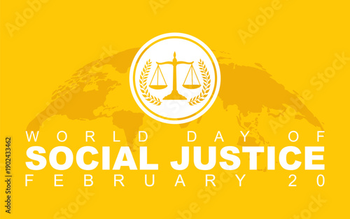 Vector graphic of World Day of Social Justice ideal for World Day of Social Justice celebration.