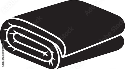 Black rolled fabric with white outline texture