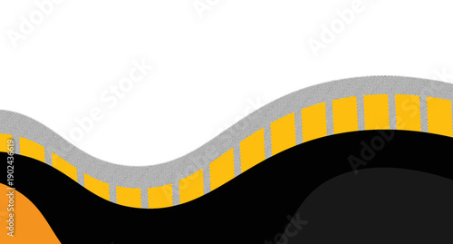Abstract yellow black white background. Sporty design in flowing wave style. vector illustration