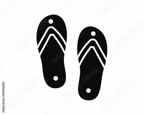 Flip flops silhouette vector illustration isolated on white background