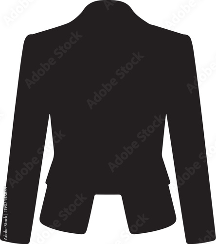 Black silhouette of a tailored women's blazer jacket