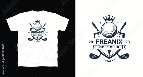 Frea nix golf club emblem with golf ball and clubs 2023