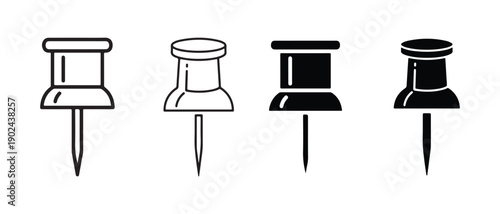 A variety of push pins with different colored heads and designs