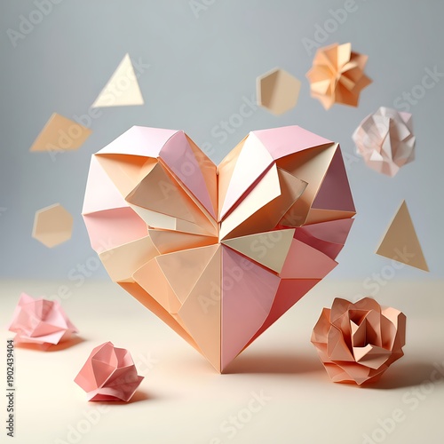 Abstract colorful geometric polygon background with origami style shapes