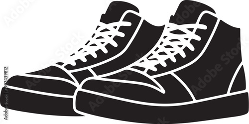 Black sneakers with white laces shoes footwear