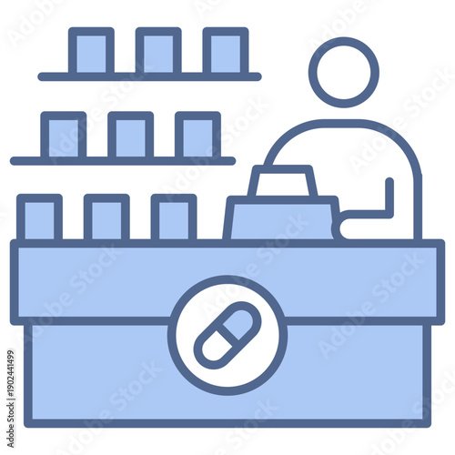 Pharmacy Counter Blue Icon