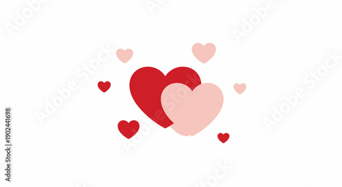 Floating hearts illustration depicting love and affection in a whimsical display from a straightforward viewpoint