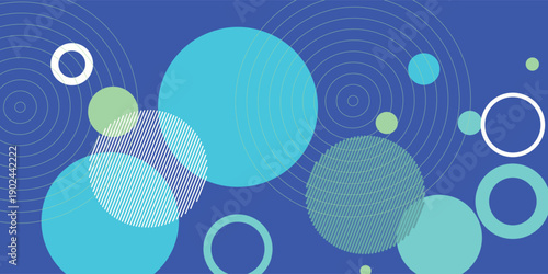 Abstract geometric blue and dark navy color background with circle shape. Vector illustration