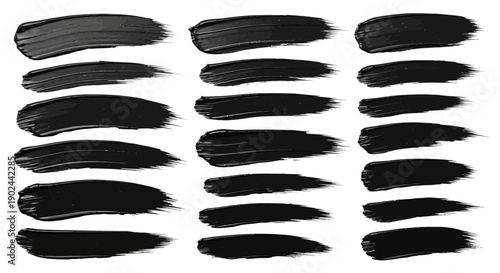 30 Black Paint Strokes with a Textured, Grungy Feel