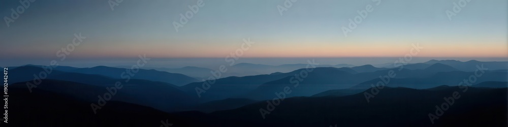 Fototapeta premium Serene Mountain Sunset Blue Ridge Vista Panorama
