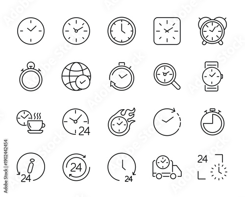 Clock icon set.