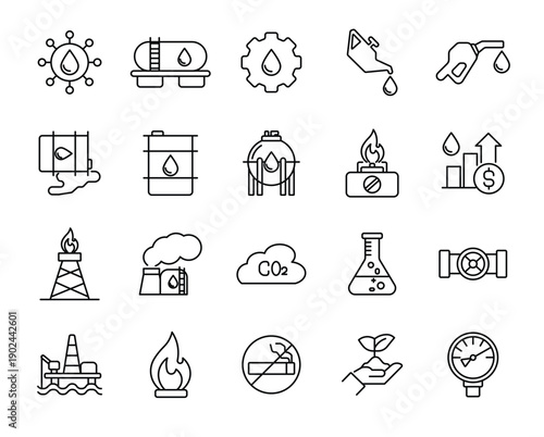 Oil & Gas icon set.
