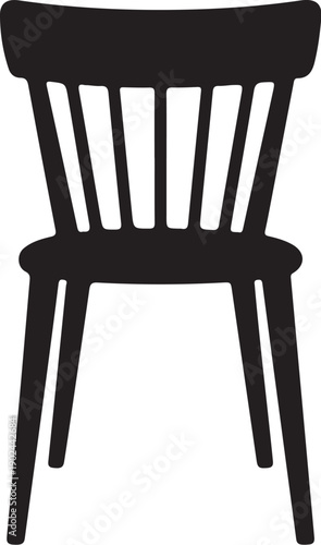 Black wooden chair with vertical back slats black chair
