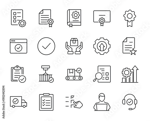 Quality Control icon set.